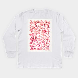 pink cherry blossoms Kids Long Sleeve T-Shirt